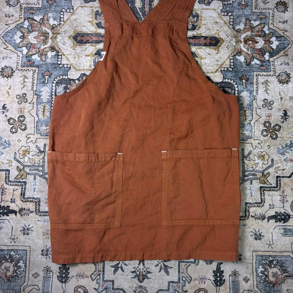 Hedley & Bennett Crossback Apron Rust Orange Cotton Linen Blend Pockets Kitchen